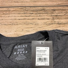 Ariat Rebar Cotton Strong Mens XL Charcoal Heather Short Sleeve Work T-Shirt NWT
