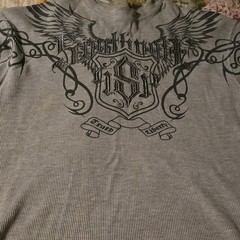 Vintage Southpole Shirt Mens XL Black Y2K Grunge Thermal Waffle Knit Long Sleeve