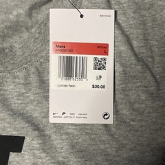 Nike Men Gray Black Short Sleeve Just Do It Logo T Shirt AR5006-063 Size L NWT