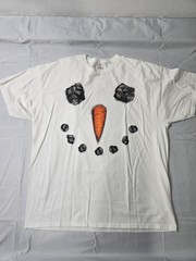 Size XXL – Vintage Christmas Snowman Face T-Shirt Dec 25th coal and a carrot