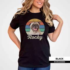 Custom Pet Portrait Comfort Tee Retro Dog Cat Personalized Animal Lover Gift