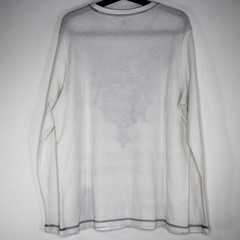 No Boundaries Mens XL Y2K Skull Skate Punk Grunge Waffle Thermal T-Shirt N1460