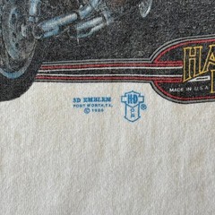 Vintage 80s Harley Davidson 3D Emblem Freedom Mill Biker Charlotte NC T-Shirt XL