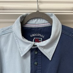 Deal Rugby Polo Shirt Men’s XL Blue 100% Cotton Long Sleeved Chest Pocket Top