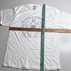 Washington DC Presidents Signatures Shirt Mens Large White Delta Pro Weight