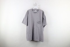 Vintage 90s Streetwear Mens XL Distressed Blank Pocket T-Shirt Heather Gray USA