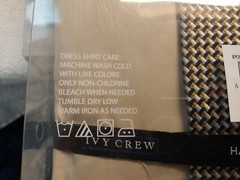 Beige Ivy Crew Men Dress Shirt with tie. Sz M 15-15 1/2 32/33 new – original pkg