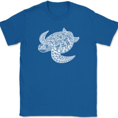 Turtle Mandala T-Shirt Beautiful Pattern Ocean Shell Gift Text Tee