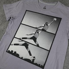 Jordan Shirt Mens XL Gray Air Jumpman Photo Panel Graphic Tee Basketball Nike