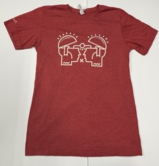 Official Wikipedia Knowledge Symbol T-shirt- Size Small- Deep Red