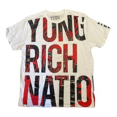 YRN Men’s T-Shirt Size 2XL Yung Rich Nation Migos Hip Hop Red White Black