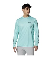 Columbia Omni-Shade Regular Fit Men’s Light Blue Polyester Long Sleeve Shirt…