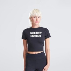 Personalised AWDis Ladies Cool Recycled Cropped T-Shirt Printed Short Sleeve Top