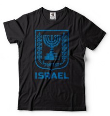 Israel Flag T shirt Menorah Israeli Patriotic T shirt Israel Heritage Tee