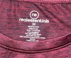 Real Essentials Men’s Active T-Shirt Burgundy Heather Short Sleeve Size Large