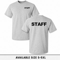 STAFF T-Shirt Event Staff Security Uniform Employee Work Crew Tee S-5XL