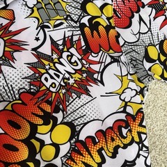 Comics Button Up Stretch Shirt Men’s Large “Colorful Bang Whack Boom Wow Pow”