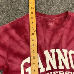 MV Sport Gannon University Spell Out T Shirt Adult Small Red Tie Dye Tee