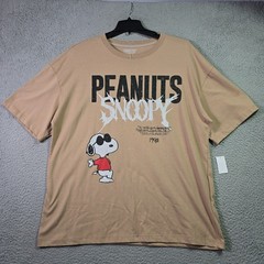 Peanuts® Snoopy Shirt Mens 2XL Brown Distressed Charlie Brown Baggy Street NWT