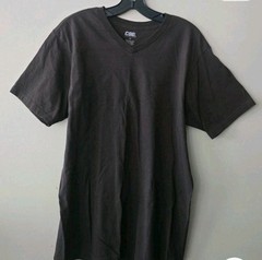 CSG Men’s Size Large Chocolate Cotton Short Sleeve Neck Basic Tee