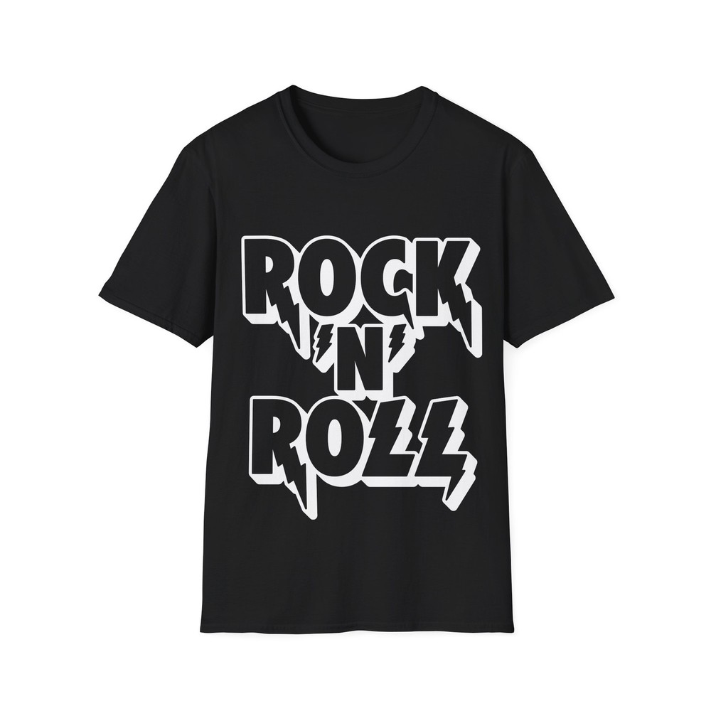 Rock’N’Roll T-Shirt, Typography Logo Tee, Music Fan Regular Fit Top