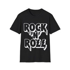 Rock’N’Roll T-Shirt, Typography Logo Tee, Music Fan Regular Fit Top