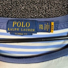 Polo Ralph Lauren Men’s XXL Blue White Striped Classic Fit Short Sleeve T-Shirt