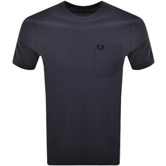 FRED PERRY PIQUE COTTON POCKET DETAIL T-SHIRT DARK AIRFORCE BLUE XL RRP £60 BNWT