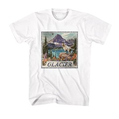 Glacier National Park Shirt Montana Stamp T Shirt Camping Hiking Wildlife Nature