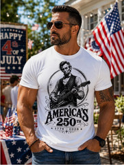 Funny Abraham Lincoln Guitar Shirt, America 250th Anniversary Tee, 4th of July