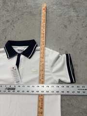 Brand new with tags Lacoste white T-shirt blue ribbed collar Men’s Small