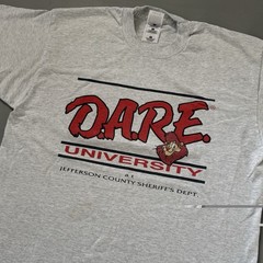 Vintage Y2K D.A.R.E Logo Colorado Graphic T-shirt Adult Size Large Gray