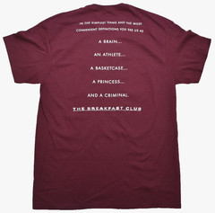 The Breakfast Club Classic Movie Poster Graphic Maroon Adult Shirt New Large