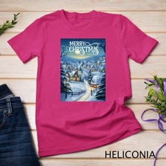 Christmas Church in the Mountains A Peaceful Scene #3 Funny Unisex T-shirt