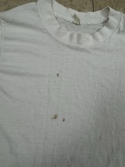 Mervyns Blank White T Shirt Basic Blank Tee Undershirt Thin 5050 90s Vtg Stains