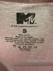 MTV Pink Graphic Print Logo Cotton Knit Crew Neck Short Sleeve T-Shirt S