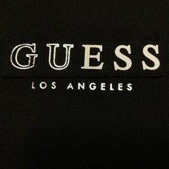 GUESS Los Angeles Men’s Long Sleeve T-Shirt SMALL Black w/White, Silver NEW