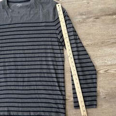 NWT Monoprix Homme Organic Cotton Striped Long Sleeve Tee Mens XXL Gray French