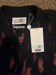 Supreme MM6 Maison Margiela Liquid Blue Oversized Tee Size Small Black