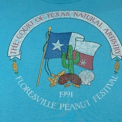 Vintage Floresvile Texas Shirt Adult Medium Turquoise Peanut Festival Mens 90s