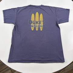 Vintage Dukes Malibu T Shirt Mens Blue XL Cotton Surfboard Longboard Y2K VTG