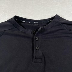 Public Rec Shirt Mens Large Black Long Sleeve Henley Stretch Casual Pima Top