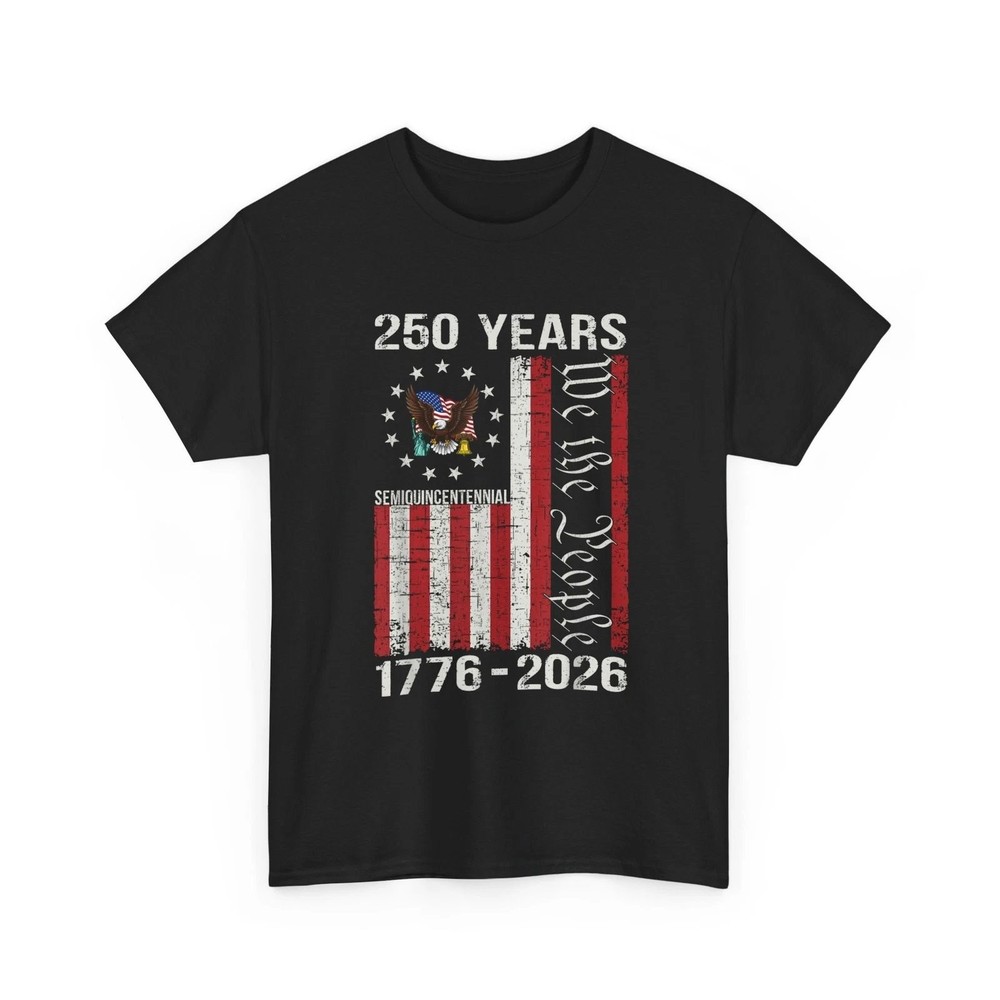 250 Years American Anniversary USA Flag T-Shirt Mens Vintage Cotton Graphic Tee