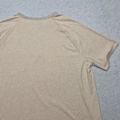 Coofandy Men’s XXL Khaki Oatmeal Heather Short Sleeve Henley Stretch Shirt