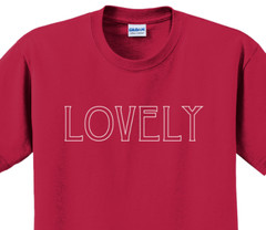 Lovely T-Shirt Short Sleeve Graphic Tee Unisex apparel Text logo design
