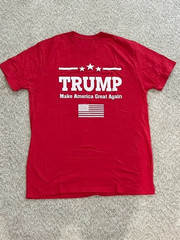 President Trump MAKE AMERICA GREAT AGAIN Men’s T-Shirts (RED & WHITE) – LARGE