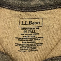 LL Bean River Driver Henley Shirt Sweater Long Sleeve Brown Mens Sz MEDIUM TALL