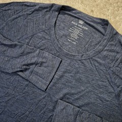 Mack Weldon Merino Wool Cashmere Top Mens 2XL Blue Fine Base Layer Outdoor Ski