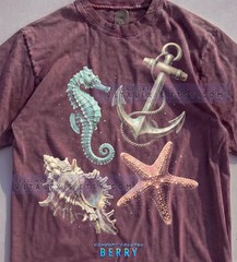 Seahorse Starfish Seashell Anchor Marine Ocean Comfort Tee