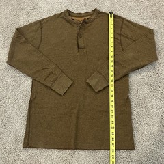LL Bean River Driver Henley Shirt Sweater Long Sleeve Brown Mens Sz MEDIUM TALL